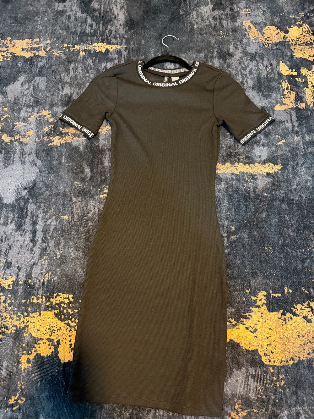 H&M Black Midi Dress with Branded Trim
